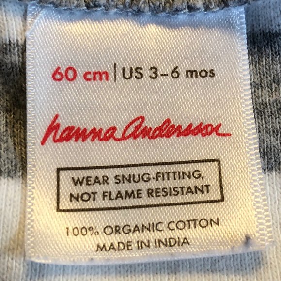 HANNA ANDERSSON - Infant Sleeper - Size 3-6 mo - White & Gray stripes - Picture 5 of 7